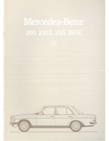 1981 MERCEDES BENZ E KLASSE SEDAN BROCHURE NEDERLANDS, Nieuw