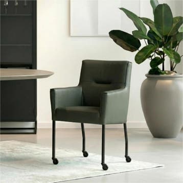Set van 10 Leren eetkamerstoelen Lucky - Toledo Verde, Ophalen of Verzenden, Nieuw, Leer