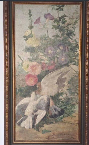 Seguidor de Horacio Lengo (XIX) - Palomas y Flores