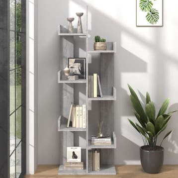 vidaXL Boekenkast 48x25,5x140 cm bewerkt hout grijs sonoma, Verzenden