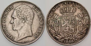 2 1/2 Franc 1848 Belgie-koenigreich Leopold I 1831-1865, Verzenden, België
