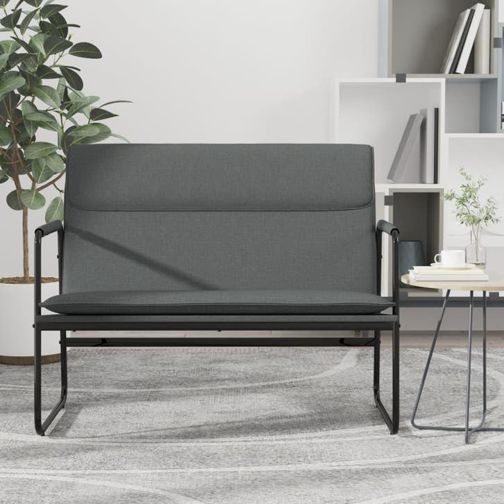 vidaXL Bankje 100x64x80 cm stof donkergrijs, Huis en Inrichting, Overige Huis en Inrichting, Nieuw, Verzenden