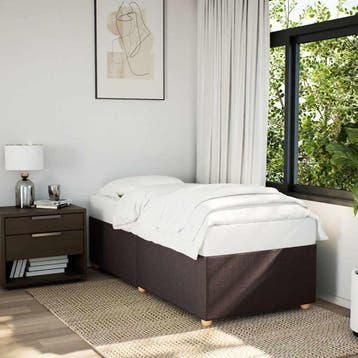 vidaXL Bedframe zonder matras 90x200 cm stof donkerbruin, Verzenden