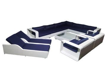 Veiling - Loungeset incl. kussens 11-delig, Jardin & Terrasse, Ensembles de jardin