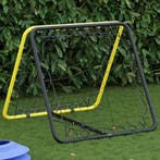 vidaXL Voetbalrebounder dubbelzijdig verstelbaar staal geel, Sport en Fitness, Verzenden, Nieuw