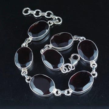 Granaat - Zilver - Armband - Sterlingzilver, Verzamelen