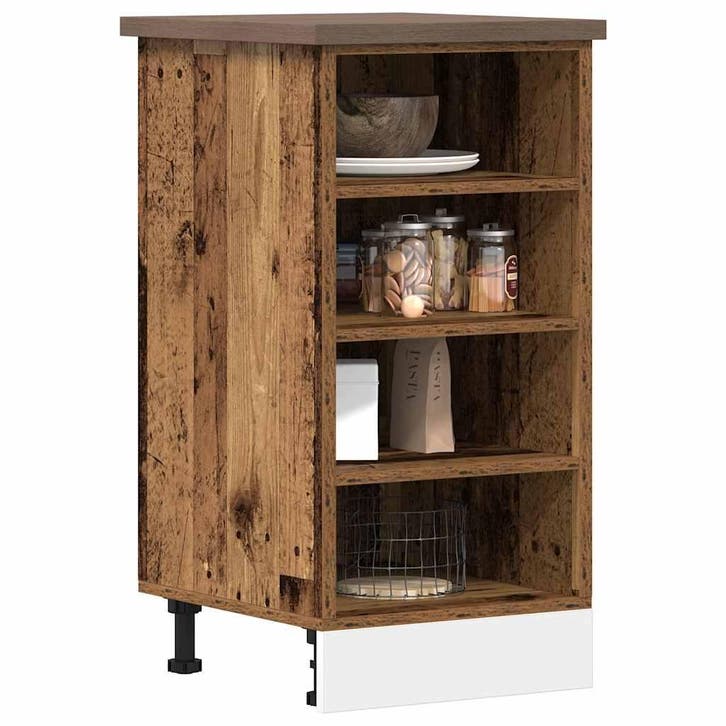 vidaXL Onderkast Riga 40x44,5x81,5 cm bewerkt hout oud, Huis en Inrichting, Kasten | Overige, Nieuw, Verzenden