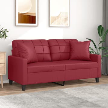 vidaXL Tweezitsbank / zetel met sierkussens 140 cm kunstleer, Verzenden, Nieuw