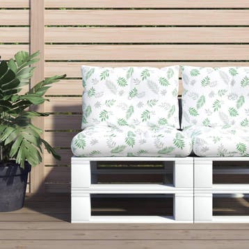 vidaXL Palletkussens 2 st bladpatroon oxford stof, Verzenden, Nieuw
