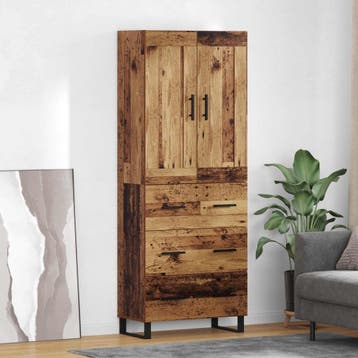 vidaXL Highboard 2 st Oudhout 69,5 x 34 x 180 cm Bewerkt, Verzenden, Nieuw