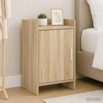 vidaXL Nachttafels 2 st Sonoma Eiken 40 x 30 x 60 cm Bewerkt, Huis en Inrichting, Verzenden, Nieuw