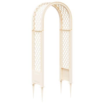 vidaXL Rozenboog met Spikes Wit 97 x 43 x 218 cm PP, Verzenden