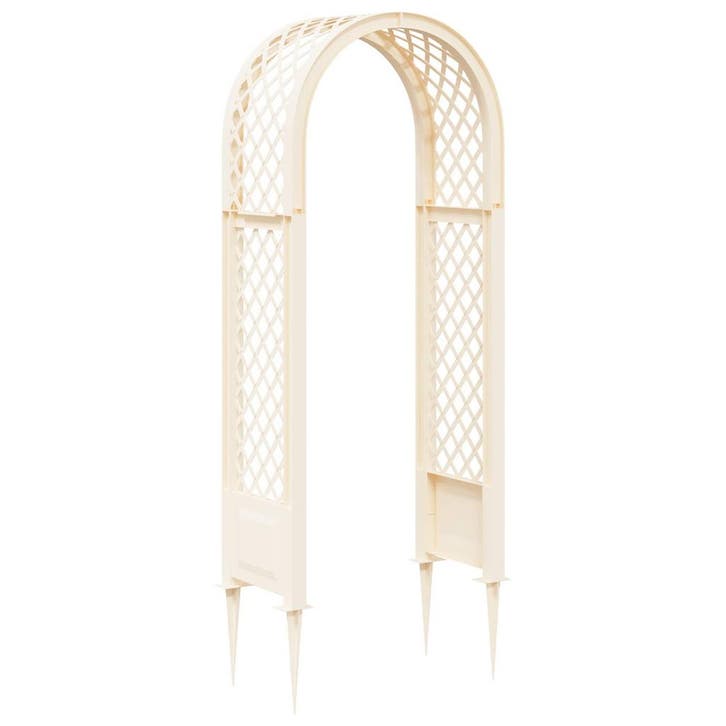 vidaXL Rozenboog met Spikes Wit 97 x 43 x 218 cm PP, Bricolage & Construction, Conteneurs, Envoi