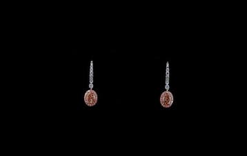 Oorbellen - 14 karaat Witgoud - 2.90ct. tw. Gemengd roze, Nieuw