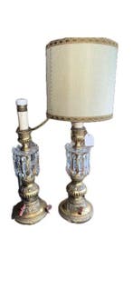 Lampe de banquier - Laiton, Cristal