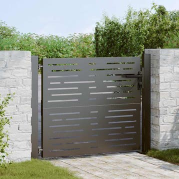 vidaXL Tuinpoort met slot Zwart 110 x 105 cm Gepoedercoat, Tuin en Terras, Tuinpoorten, Verzenden, Nieuw