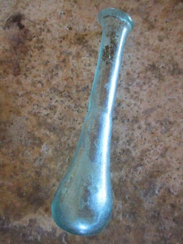 Oud-Romeins Glas iriserend blauw zilveren ungentarium, Verzamelen
