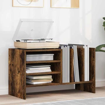 vidaXL Platenkast Rook Eiken 78,5 x 35 x 45 cm Bewerkt hout, Verzenden, Nieuw