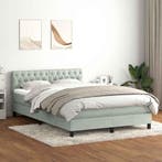 vidaXL Boxspring met matras en LED fluweel lichtgrijs, Verzenden, Nieuw