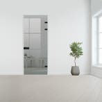 Glazen binnendeur XL voor stomp kozijn zwart beslag-Grijs ge, Doe-het-zelf en Bouw, Glas en Ramen, Verzenden, Nieuw