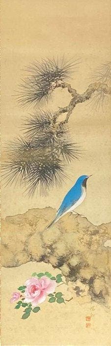Een paar fijne Chinese zijden hangende rollen - vogel- en