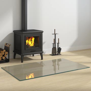 vidaXL Glazen haardplaat Transparant 100 x 60 cm Glas, Verzenden, Nieuw