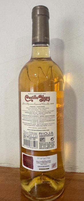 1986 Marqués de Murrieta, Castillo Ygay Blanco - Rioja Gran, Verzamelen, Nieuw