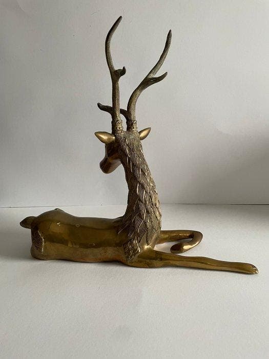 Beeld, Bronzen Hert - 30 cm - Brons, Antiek en Kunst, Kunst | Designobjecten
