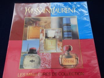 Mooie vintage Set met een Collectie van 5 Parfumflesjes Yves