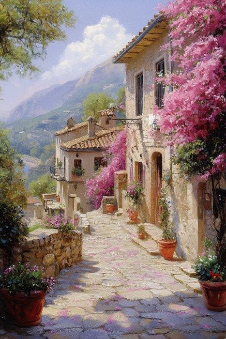 Iconica - Provencal Floral Pathway - Unique 1/1 XXL (150x100, Antiquités & Art, Art | Objets design