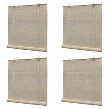 vidaXL Rolgordijnen 4 st 120x160 cm bamboe natuurlijk, Verzenden, Nieuw