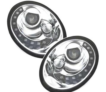 PHARES POUR VOLKSWAGEN VW BEETLE 05-11 DIURNES FOND CHROMÉ, Verzenden