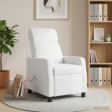 vidaXL Massage Relaxstoel Wit Stof, Verzenden, Nieuw