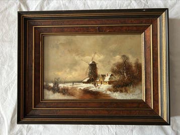 European school (XX), signiert Hessel - Verschneite, Antiek en Kunst