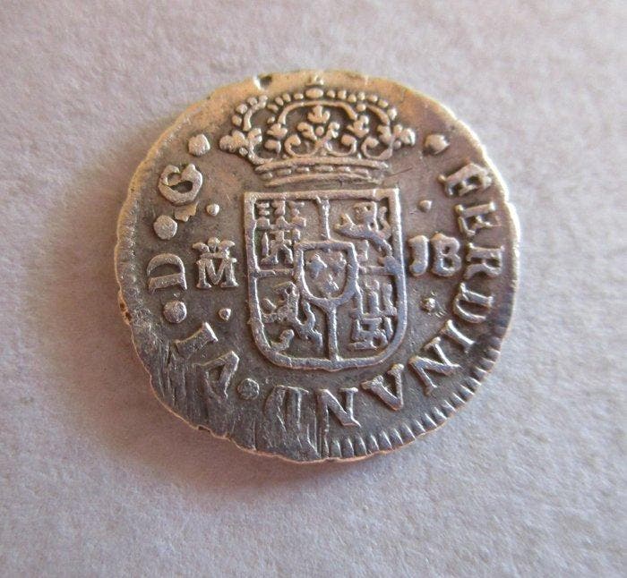 Spanje. Carlos III. 1/2 Real 1748 Madrid JB (Zonder, Postzegels en Munten, Munten | Europa | Niet-Euromunten