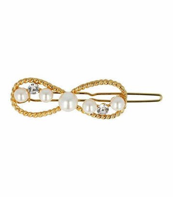 Haarspeld Haarclip 4,5cm - Infinity - Parel Strass Steentjes