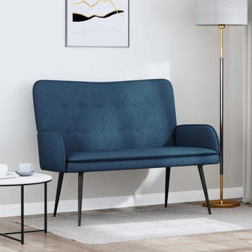 vidaXL 2-Zits Sofa Blauw 115 x 61 x 87 cm Stof, Huis en Inrichting, Verzenden, Nieuw