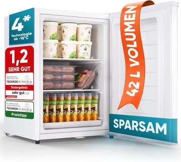 Mini vriezer - Vrijstaand - Barmodel - 42 liter - Wit - Stil, Elektronische apparatuur, Verzenden, Nieuw