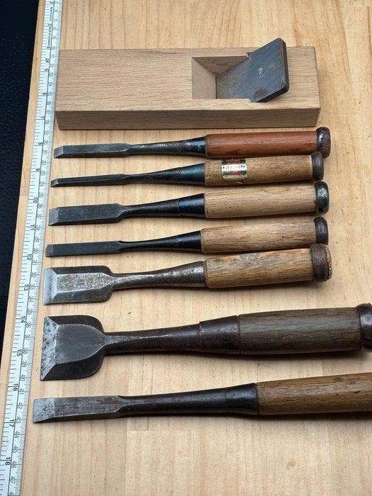 Set doutils de charpentier japonais YC180 — ciseaux à bois,, Antiquités & Art, Antiquités | Autres Antiquités