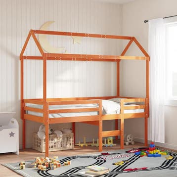 vidaXL Kinderbedhuisje 207x80,5x151,5 cm massief grenenhout, Verzenden