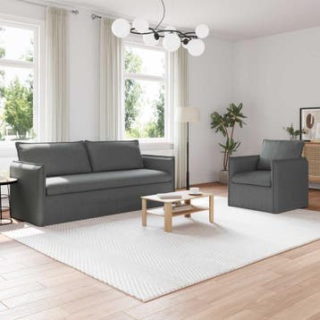 vidaXL bank / zetelstel 2 st Donkergrijs Stof, Verzenden