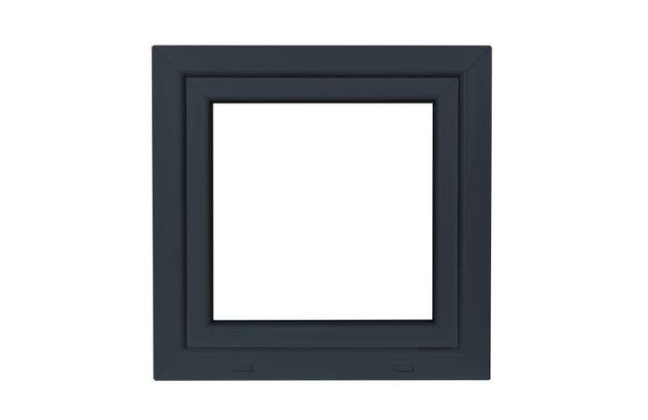 PVC raam draaikiep b60xh60 cm antraciet stomp, Doe-het-zelf en Bouw, Glas en Ramen, Nieuw, Minder dan 80 cm, Dubbelglas, Minder dan 80 cm