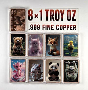 Wereld. 8 x 1 Troy Oz (Zonder minimumprijs)