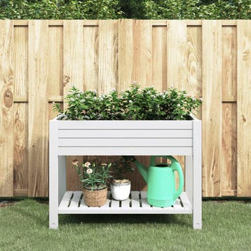 vidaXL Plantenbak verhoogd 110x45x79 cm polypropeen wit, Verzenden