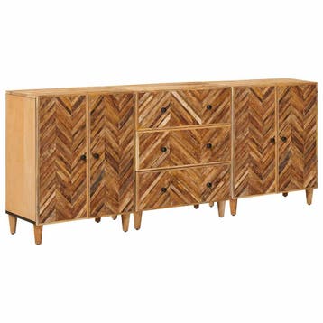vidaXL Opbergkasten 3 st 60 x 33,5 x 75 cm Massief Mango, Verzenden, Nieuw