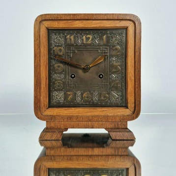 Tafelklok - Junghans - Art Deco Hout, Koper - 1930-1940 -