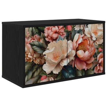vidaXL Wand gemonteerd TV Kast BORNE 69 x 33 x 40 cm Zwart, Verzenden, Nieuw