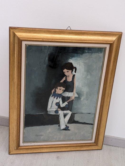 Prospero Riva (1931-2013) - Ragazzi in costume, Antiek en Kunst, Kunst | Schilderijen | Klassiek