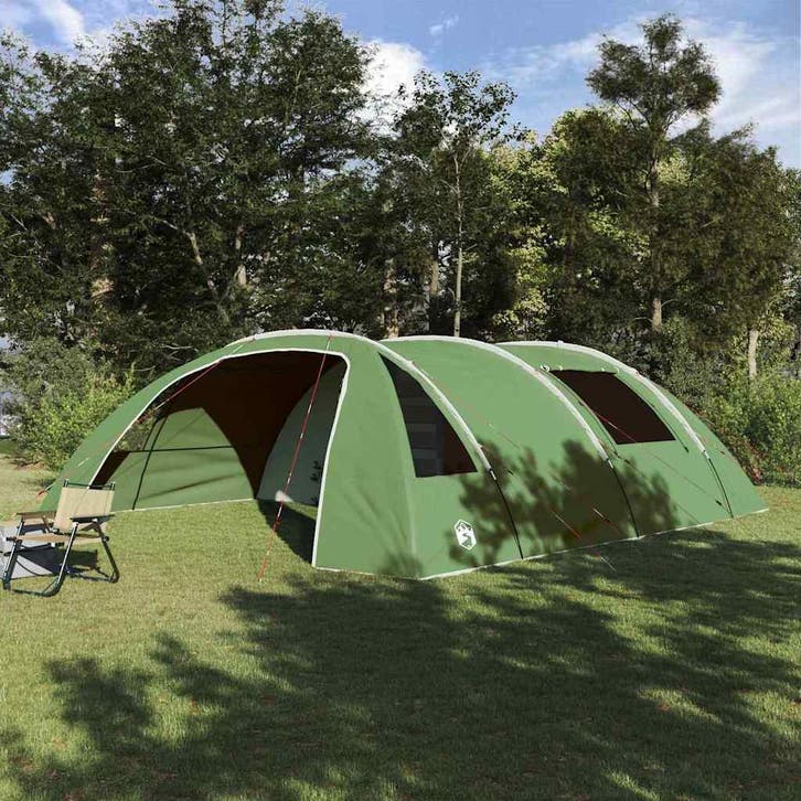 vidaXL Tunnel Tent voor 6 Personen 6-persoons Groen en Wit, Caravanes & Camping, Tentes, Envoi