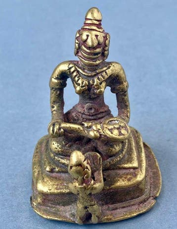 Devotionele sculptuur van Annapurna in aanwezigheid van een, Antiek en Kunst
